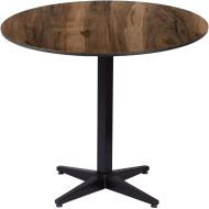 Стол обеденный INSTAM (Инстам) D80 коричневый из стали и HPL
