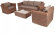 Лаунж зона серии КАПУЧИНО коричневая на 5 персон с трехместным диваном из искусственного ротанга