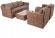 Лаунж зона серии КАПУЧИНО коричневая на 5 персон с трехместным диваном из искусственного ротанга