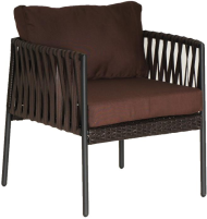 Кресло NIKA (Ника) коричневое из искусственного ротанга