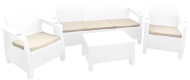 Комплект уличной мебели YALTA TERRACE MAX (Ялта) белый из пластика под искусственный ротанг