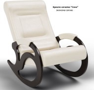 Кресло качалка SENS (Сенс) экокожа коричневого и молочного цвета