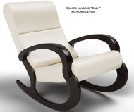 Кресло качалка FINE (Файн) экокожа коричневого и молочного цвета