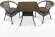 Обеденная группа ВАЙНХЕЙВЕН на 2 персоны со столом 70х70 коричневая из искусственного ротанга