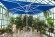 Зонт для кафе MISTRAL 400 квадратный синий на центральной опоре с основанием