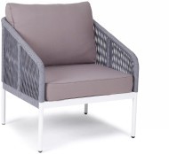 Кресло серии КАННЫ светло серое из алюминия и роупа