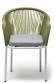 Лион стул плетеный из роупа, каркас из стали светло-серый (RAL7035) шагрень, роуп салатовый меланж круглый, ткань светло-серая
