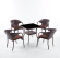 Обеденная группа ВАЙНХЕЙВЕН-ГРЕЦИЯ на 4 персоны со столом 70х70 коричневая из искусственного ротанга