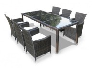 Комплект мебели серии САНЗЕНИ-190 KM-1312 (коричневый) обеденная группа на 6 персон из плетеного искусственного ротанга