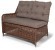 Комплект мебели угловой БЕРГАМО коричневого цвета на 8 персон со столом 180х100 из искусственного ротанга 