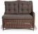 Комплект мебели угловой БЕРГАМО коричневого цвета на 8 персон со столом 180х100 из искусственного ротанга 