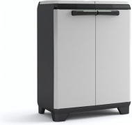 Шкаф-ящик 2-х дверный узкий SPLIT PREMIUM (Сплит Премиум) серого цвета из пластика