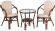 Комплект мебели PATIO (Патио) кофейный на 2 персоны коричневого цвета из натурального ротанга