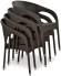 Комплект мебели НИКА d80 BR 3+1 из искусственного ротанга T283ANT-Y90B-(W51)