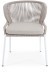 Милан стул плетеный из роупа, каркас алюминий белый шагрень, роуп бежевый круглый, ткань бежевая